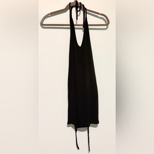 Chic Black Backless Halter Dress
